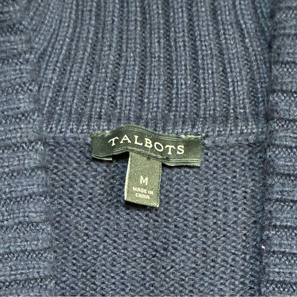 Talbots Fair Isle Cardigan Sweater Women's Medium Shawl Collar Open Front - Picture 8 of 9